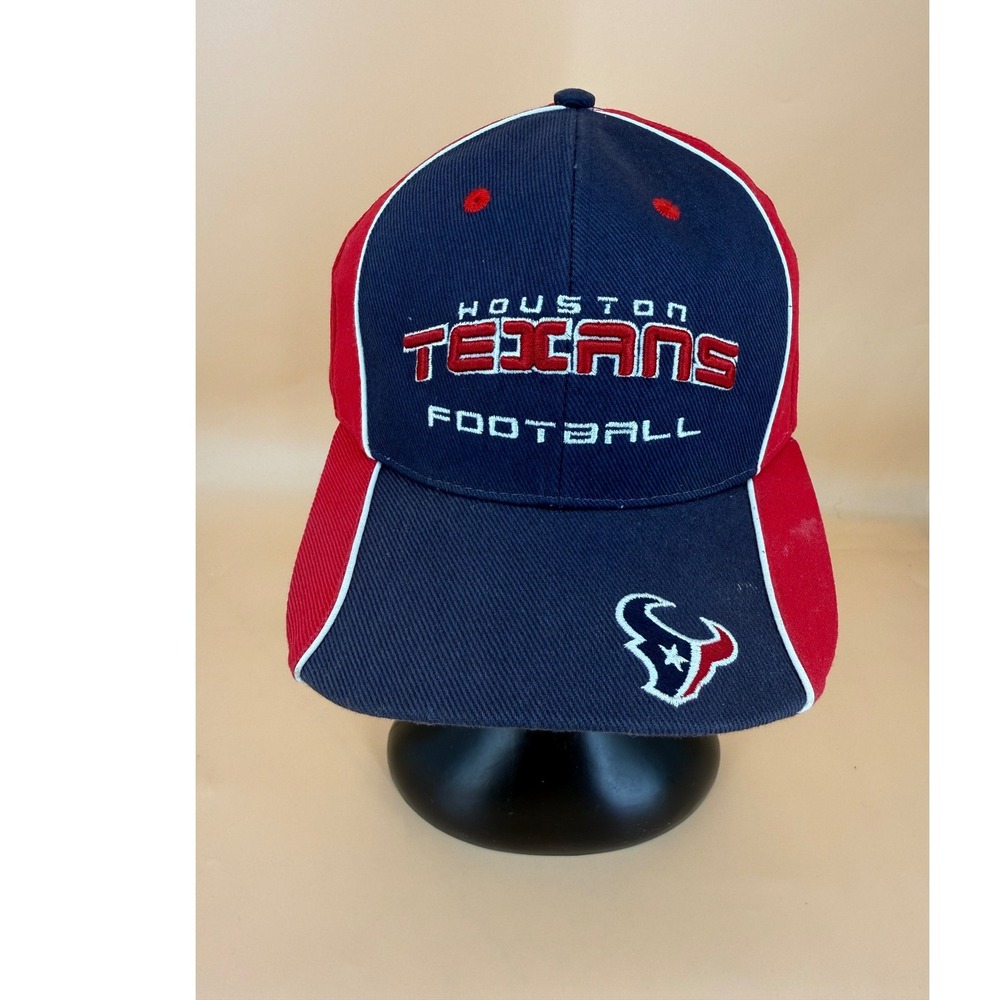 NFL Houston Texans Football Hat Unisex OSFM Blue Red Good Adjustable Strapback